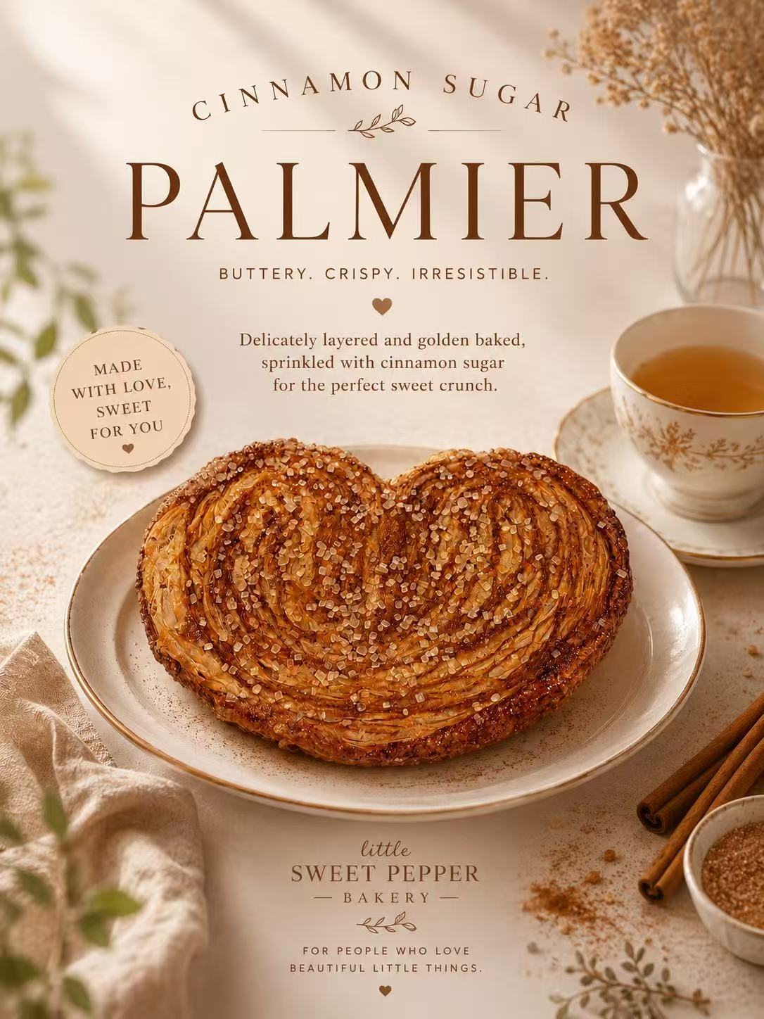 Cinnamon Sugar Palmier (12 pieces)