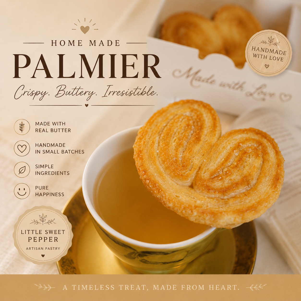 Home made Palmier (12 pieces)