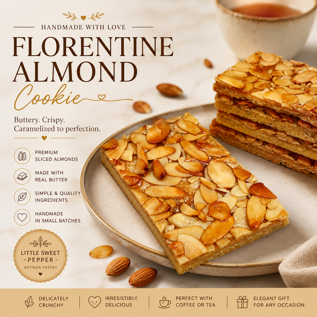 Florentine Almond Cookie (12 pieces)