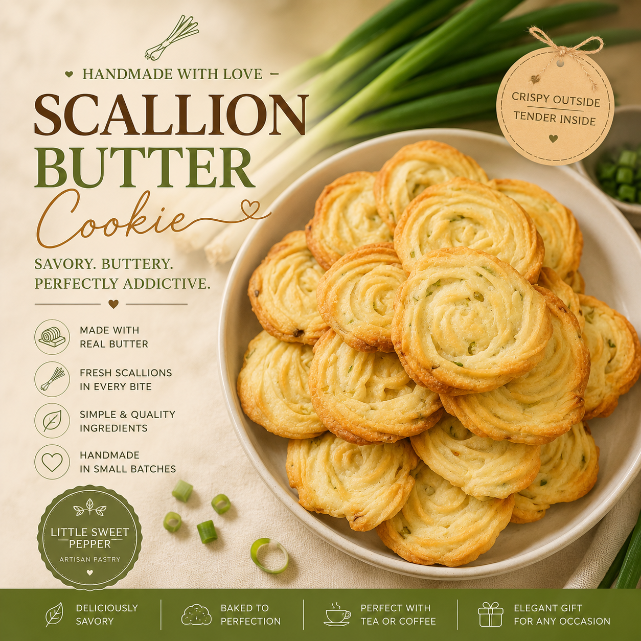 Scallion butter cookie (24 pieces)