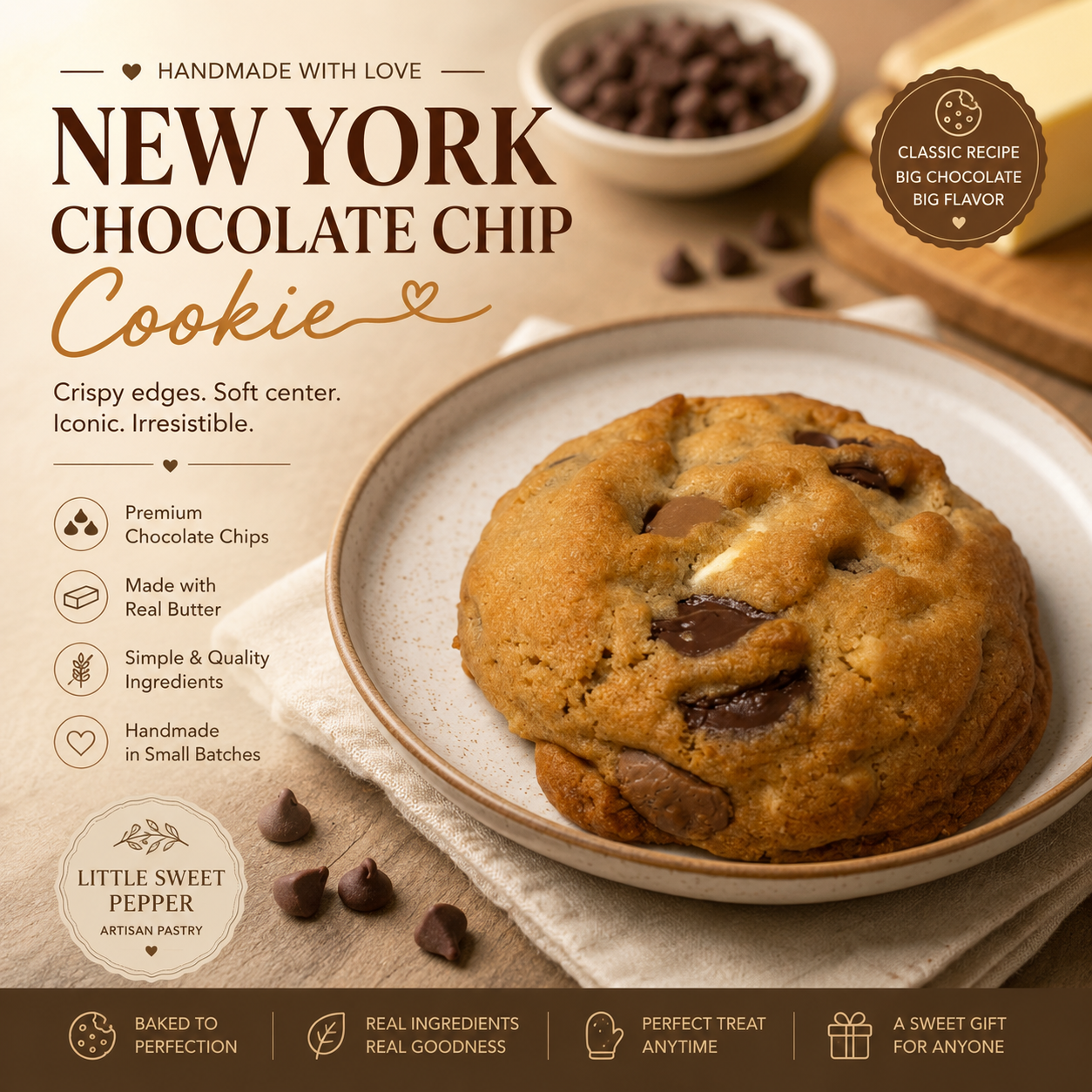 New York Chocolate Chip Cookie (12 pieces)