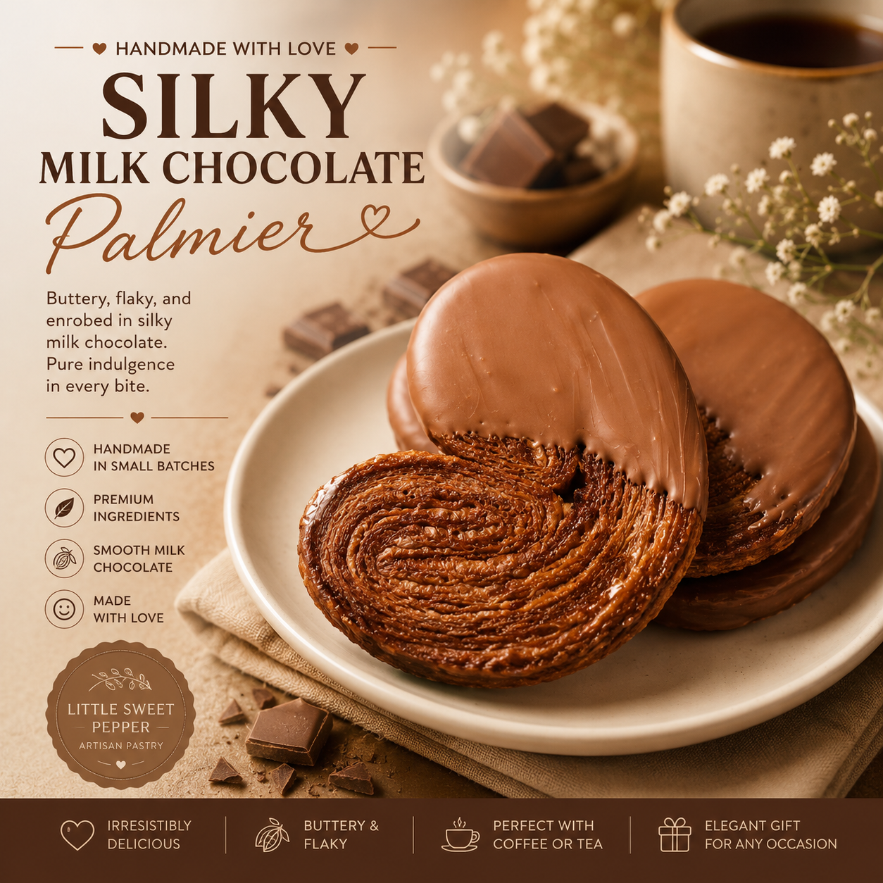 Silky Milk Chocolate Palmier (12 pieces)